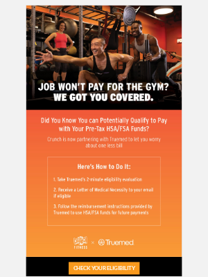 Crunch Fitness - Amanda, Is Your Job Not Offering Gym Reimbursement? We Got You 😏