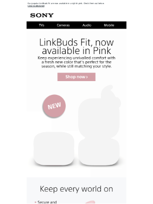 Sony - LinkBuds Fit Now In Pink