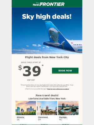 Frontier Airlines - FLIP out for low fares! Don't let these deals swim away - book now!