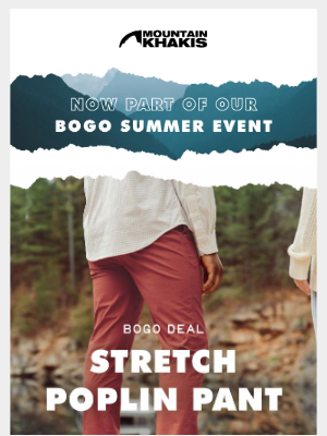 Mountain Khakis - BOGO Deal: Summer's Favorite Pant