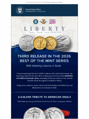 United States Mint - Walking Liberty Returns—A Golden Tribute to American Ideals