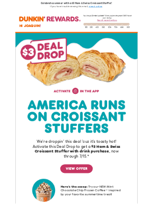 Dunkin' Donuts - This Deal Drop is hot stuff🥐👀