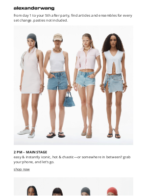 Alexander Wang - 3 days/6 stages: festival looks