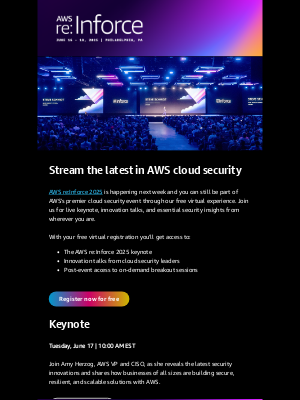 Watch re:Inforce 2025 live from anywhere