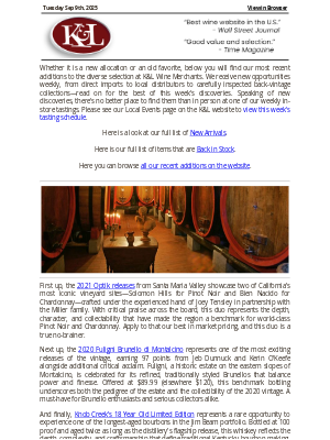 K&L Wine Merchants - The Latest from K&L: New Adds and Back In Stock