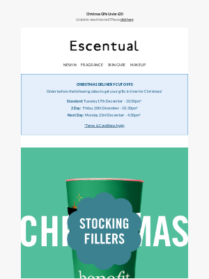 Escentual - Last Minute Gifts Under £20 In Time For Christmas Delivery!