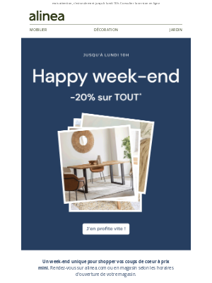 Alinea Consulting (France) - L'offre que vous attendiez... -20% sur TOUT