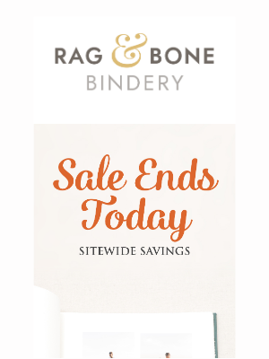 Rag & Bone Bindery - Sitewide Savings Ends Today! Use Code PRIME