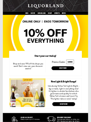 Liquorland - John, Take 10% off sitewide, from us to you!