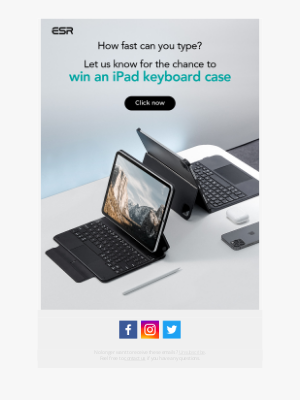 ESR - [Giveaway] Type to win an iPad keyboard case!