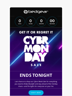 Bedgear Performance - Cyber Week Ends TONIGHT!