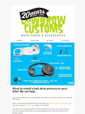 Lowbrow Customs - How To Properly Install An Open Belt Drive Primary On Your Harley 🔧