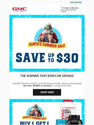 GNC - Ho-Ho-Hot Deals: Up to $30 Off!🔥