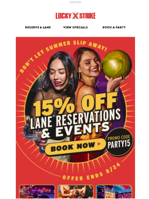 Bowlero - 15% Off Lanes, Laughs & Last Hurrahs – Strike Out Summer Right 🎉