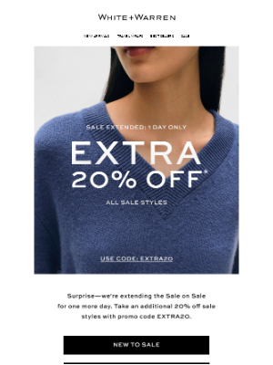 White + Warren - NOW EXTENDED: Take An Extra 20% Off Sale