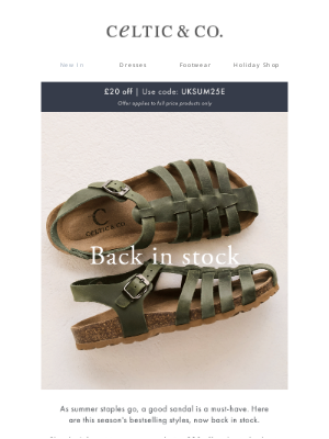 Celtic & Co - Sandals are back