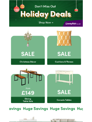 Wayfair (United Kingdom) - CHRISTMAS DÉCOR ✨ Holiday Deals