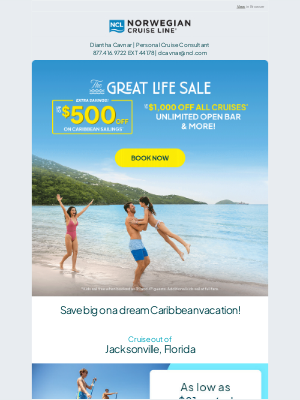Norwegian Cruise Line - Score up to $1,500 off all Caribbean cruises!