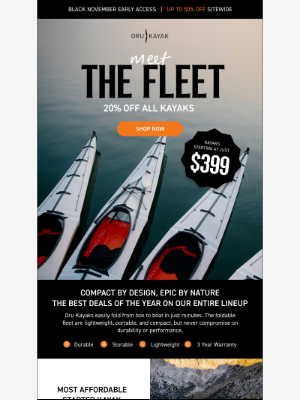 Oru Kayak - 20-50% Off Sitewide | Meet The Fleet 🛶