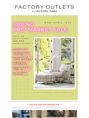 Century Furniture - Spring Pre-Market SALE