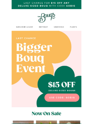 The Bouqs Company - Your $15 Savings Expires Soon!💰