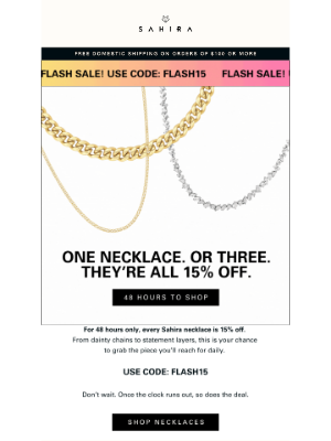 Sahira Jewelry Design - ⚡ 48 Hours Only: 15% Off Necklaces