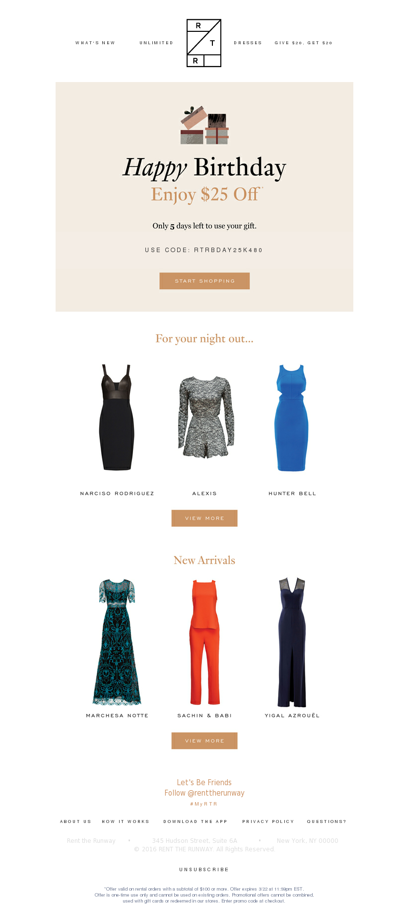 Rent the Runway - LAST CALL: Use Your Birthday Gift Today