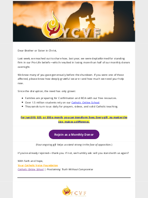 Your Catholic Voice Foundation - Our Faith Calls Us to Act — Will You Join Us?