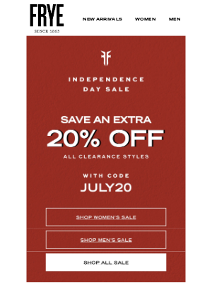 The Frye Company - Take 20% Off Clearance While You Still Can