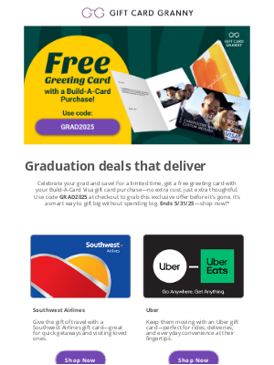 Gift Card Granny - 🎓 Graduation Deals You Don’t Want to Miss