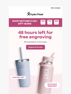 Hydroflask - FREE engraving is about to end