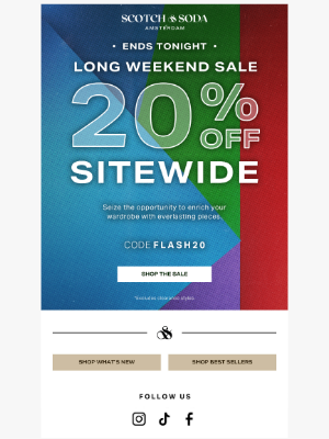 Scotch & Soda - Hours Left: 20% Off MLK Sale Ends Tonight!