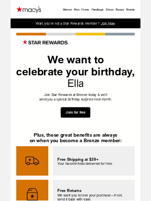 Macy's - It’s almost your birthday — let’s celebrate, Ella🎉