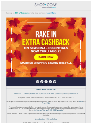 SHOP - 🍁 Harvest More Cashback on Fall Essentials