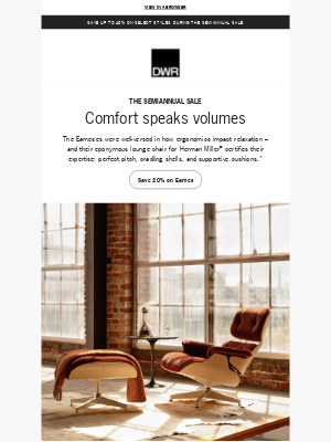 Herman Miller - 20% off the Eames Lounge Chair and Ottoman