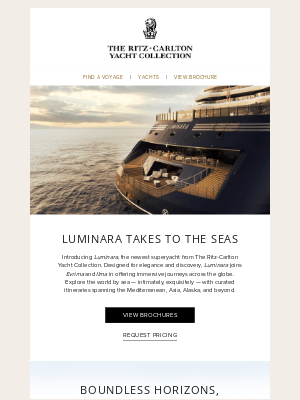 Starwood Hotels & Resorts Worldwide - Luminara Is Here: Our Newest Superyacht Sets Sail