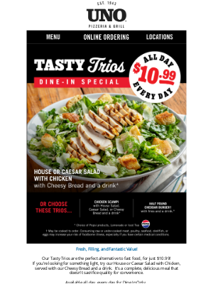 Uno Pizzeria & Grill - The Best Value Meal Around!