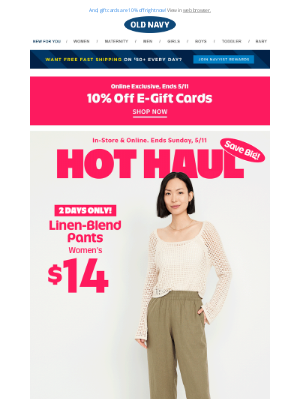 Old Navy - Your new $14 linen-blend pants are calling + summer styles from $5