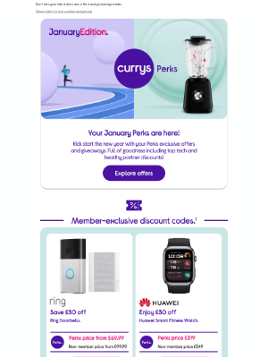 Currys (United Kingdom) - Welcome to your January Perks Update...