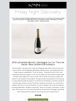 SommSelect - Rare, Single Vineyard, Late Release, Vintage Champagne Stunner