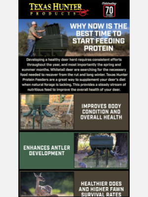 Texas Hunter Products - Now Is The Time To Feed Protein