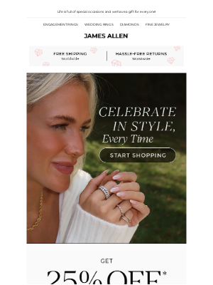 James Allen Rings - Always Celebrate. No Excuses Needed.
