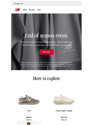 New Balance - End of season event