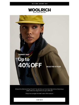 Woolrich - Summer Sale is on: up to 40% off