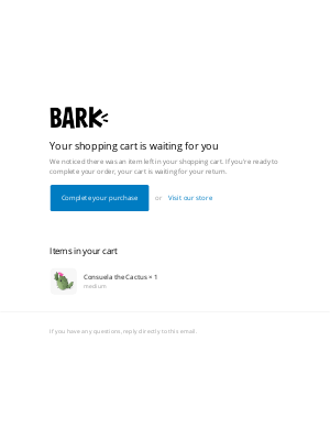 BarkShop - Complete your Purchase