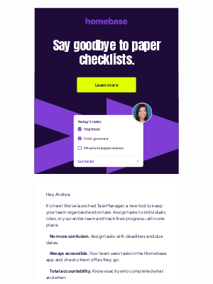 Homebase - ✨ New! Task Manager is here to simplify your workday