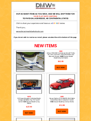 Diecast Models Wholesale - New Arrivals & Back in Stock Notification