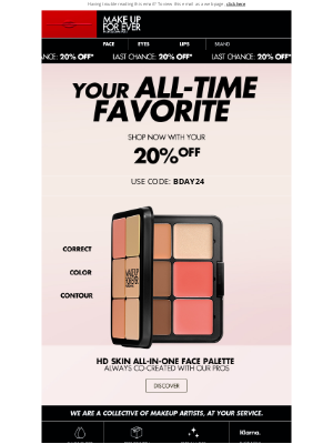 MAKE UP FOR EVER - 🎁 Your 20% off is still waiting!