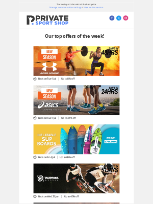 Private Sport Shop - 🏆 Top offers of the week!