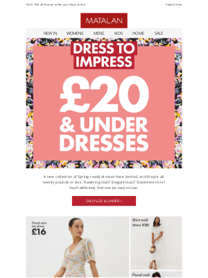 Matalan (United Kingdom) - Dress to impress 💃 £20 or less